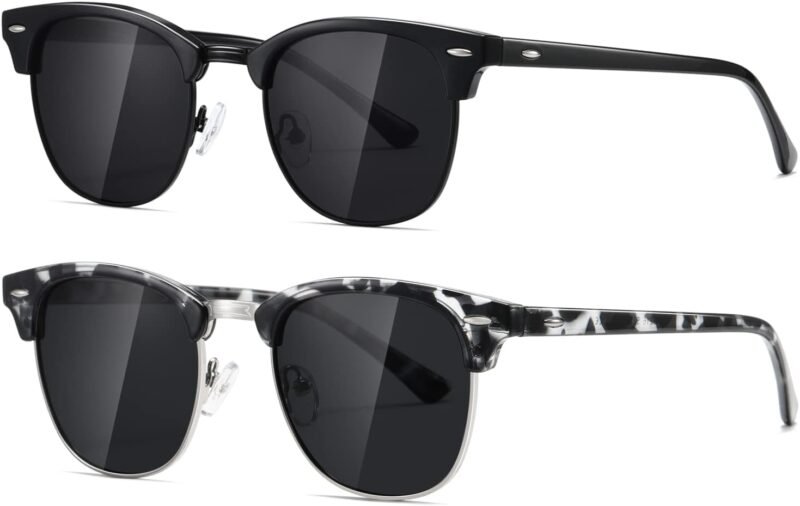 Carsbyvictor Sunglasses Polarized Sunglasses WayfarerFor Women And Men Semi Rimless Frame Retro Sun Glasses AE0369