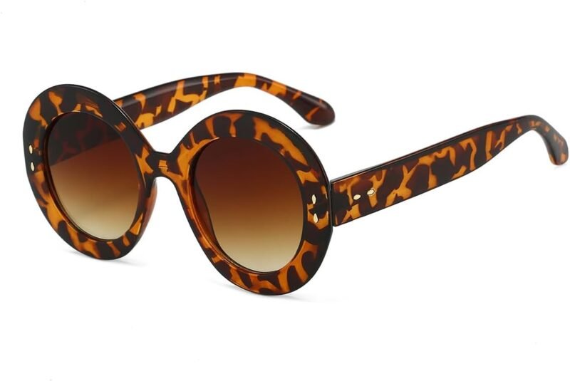 Carsbyvictor Sunglasses Round  Fashion Big Round Sunglasses for Women Stylish Sun Glasses UV400 Protection