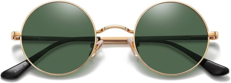 Carsbyvictor Sunglasses Round  Small Round Sunglasses Polarized for Men Women Retro Vintage Circle Hippie Sun Glasses UV400