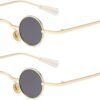 Carsbyvictor Sunglasses Round  Punk Polarized Sunglasses 70s Hippie Circle Small Sun Glasses