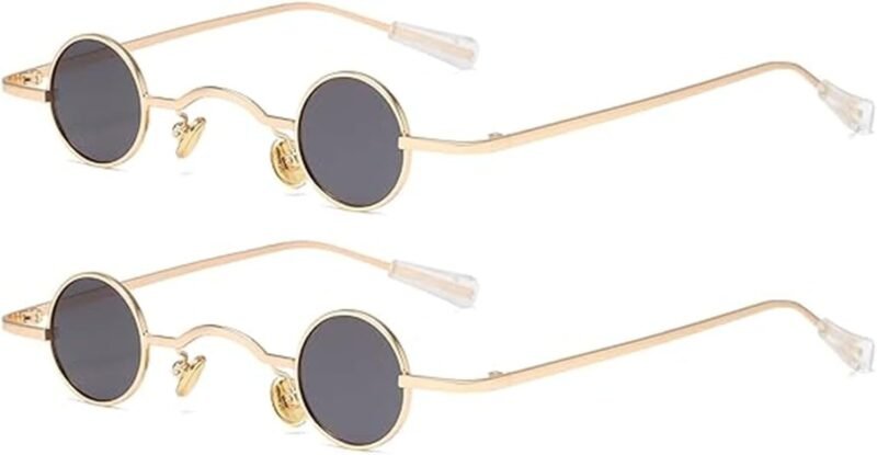 Carsbyvictor Sunglasses Round  Punk Polarized Sunglasses 70s Hippie Circle Small Sun Glasses