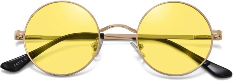 Carsbyvictor Sunglasses Round  Small Round Sunglasses Polarized for Men Women Retro Vintage Circle Hippie Sun Glasses UV400