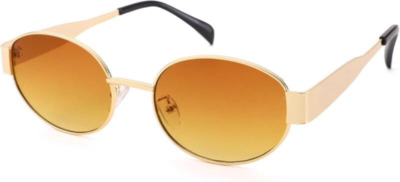 Carsbyvictor Sunglasses Oval Sunglasses for Women Men – Fashion Sun Glasses – Rectangle Metal Frame Shades