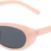 Carsbyvictor Sunglasses Oval Narrow Cat Eye Sunglasses for Women Men 90s Sun Glasses Womens Small Oval Sunglasses Black Shades