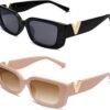 Carsbyvictor Sunglasses Square  Rectangle Sunglasses for Women 90s Retro Trendy Y2K Classical Vintage Square Shades AR82037