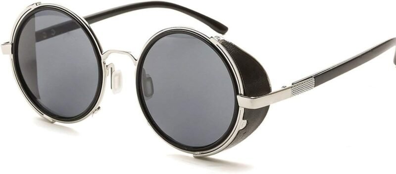 Carsbyvictor Sunglasses Round  Steampunk Vintage Retro Round Sunglasses Metal Circle Frame