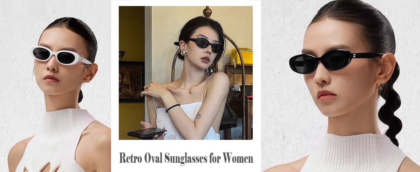 retro oval sunglasses for women