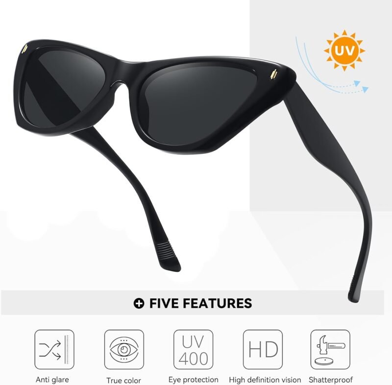 61-7Hq8ShaL._AC_SL1500 Carsbyvictor Sunglasses Cat EyeTrendy Cat Eye Sunglasses for Women Classic Stylish 90s Vintage Cute Shades Designer Sunnies UV400 Lens FZN801