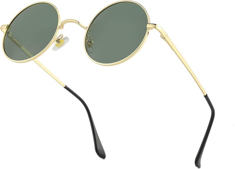 Carsbyvictor Sunglasses Round Trendy Small Round Polarized Sunglasses for Men Women Circle Hippie Style Sun Glasses