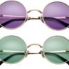 Carsbyvictor Sunglasses Round Circle Lennon Glasses Retro Round Polarized Sunglasses Hippie Style Small Circle Sun Glasses