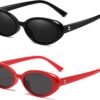 Carsbyvictor Sunglasses Oval Sunglasses for Women Men Fashion Small Oval Sunglasses 90s Vintage Shades