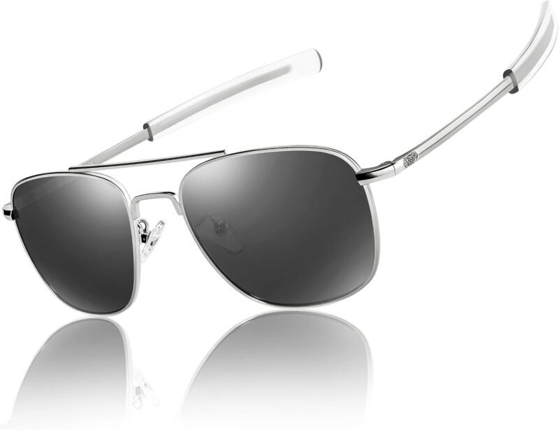 Carsbyvictor Sunglasses Sunglasses Lightweight TR90 Unbreakable Polarized Driving Metal Frame Pilot Sun Glasses with UV Protection