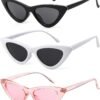 Carsbyvictor Sunglasses Cat Eye Vintage Cat Eye Sunglasses for Women Trendy Narrow Cateye Frame Sun Glasses