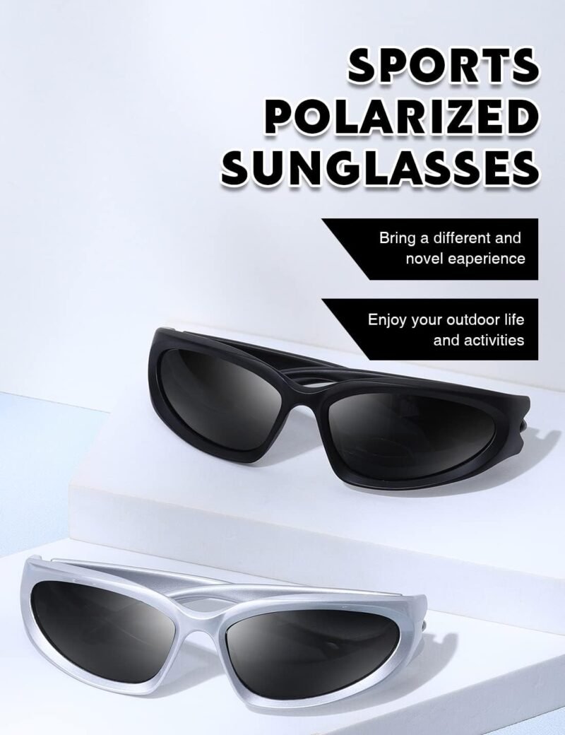 Carsbyvictor Sunglasses Wraparound Polarized Wrap Around Sunglasses trendy Vintage Sun Glasses for Men Women Drive futuristic Outdoor Sport Shades UV400