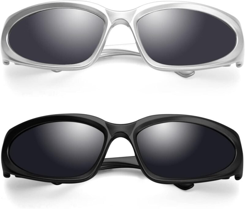 Carsbyvictor Sunglasses Oval Fashion Sunglasses for Men Women Trendy Swift Oval Dark Futuristic Sunglasses Shades Glasses Eyeglasses