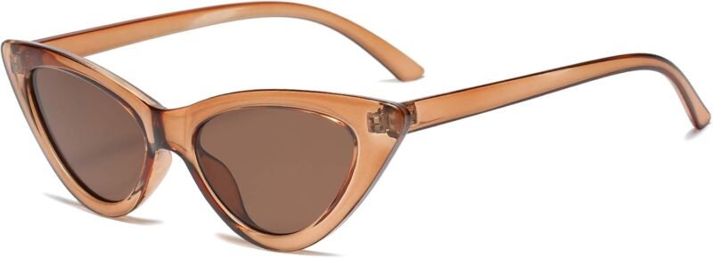 Carsbyvictor Sunglasses Cat Eye Vintage Narrow Cat Eye Sunglasses for Women Clout Goggles Plastic Frame