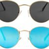 Carsbyvictor Sunglasses Round Small Round Polarized Sunglasses for Men Women Classic Circle Metal Frame Sun Glasses 2 Pack