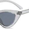 Carsbyvictor Sunglasses Cat Eye Vintage Narrow Cat Eye Sunglasses for Women Clout Goggles Plastic Frame