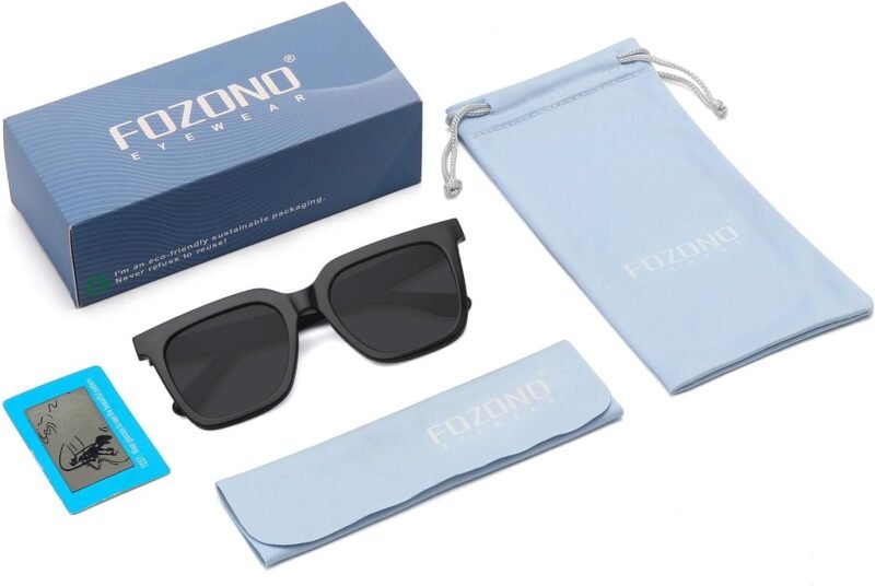 Carsbyvictor Sunglasses Square Large Square Sunglasses Trendy Polarized Sunglasses for Women Men Classic Retro Style UV400 Protection