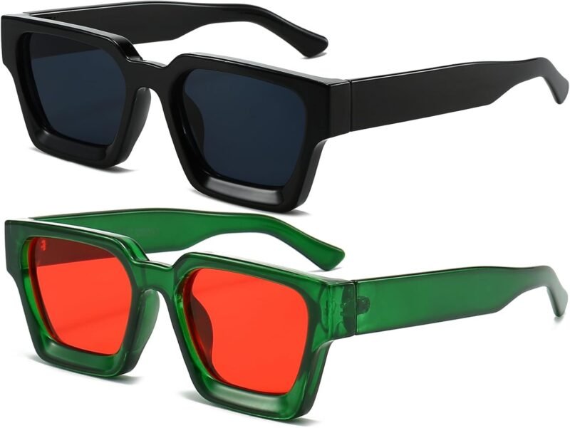 616H-t_6Z_L._AC_SL1500 Carsbyvictor Sunglasses Square Sunglasses for Women Men Square Thick Frame Sun Glasses Simple Designer Style Shades