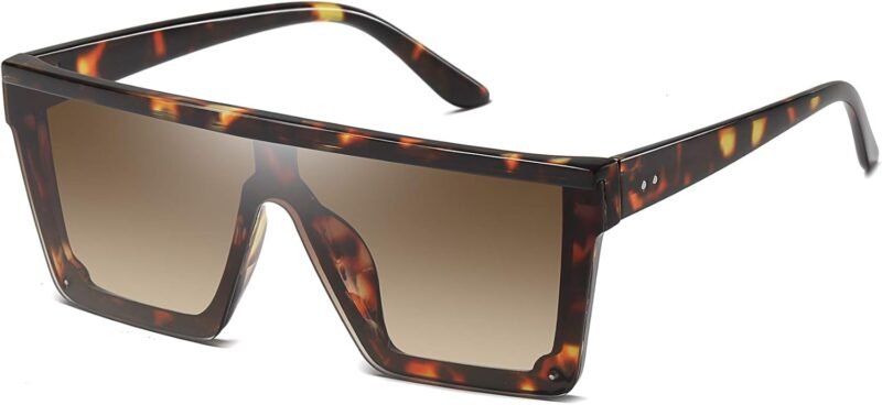 Carsbyvictor Sunglasses Square  Oversized Square Sunglasses for Women Men Fashion Siamese Lens Style Flat Top Shield Shades