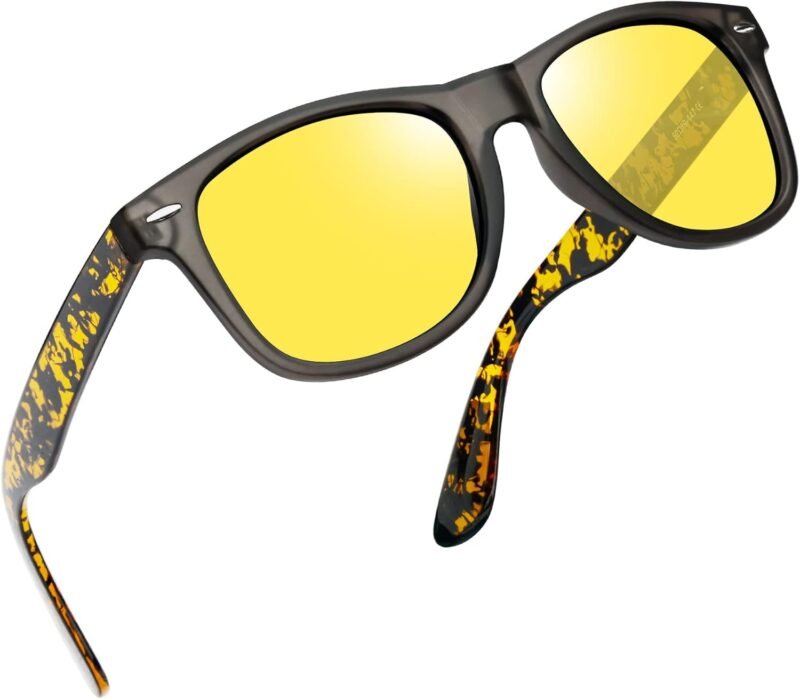 Carsbyvictor Sunglasses Browline Square Sunglasses Polarized UV Protection Trendy Designer Sun Glasses Men Women