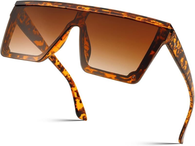 617KtKaC76L._AC_SL1500 Carsbyvictor Sunglasses Square Oversized Sunglasses Mens Womens Flat Top Square Trendy Visor Shades UV400 B2470