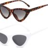 Carsbyvictor Sunglasses Cat Eye Vintage Narrow Cat Eye Sunglasses for Women Clout Goggles Plastic Frame