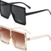 Carsbyvictor Sunglasses Square Square Oversized Sunglasses for Women Men Flat Top Fashion Shades