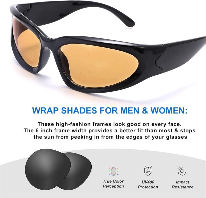 Carsbyvictor Sunglasses Oval Fashion Sunglasses for Men Women Trendy Swift Oval Dark Futuristic Sunglasses Shades Glasses Eyeglasses