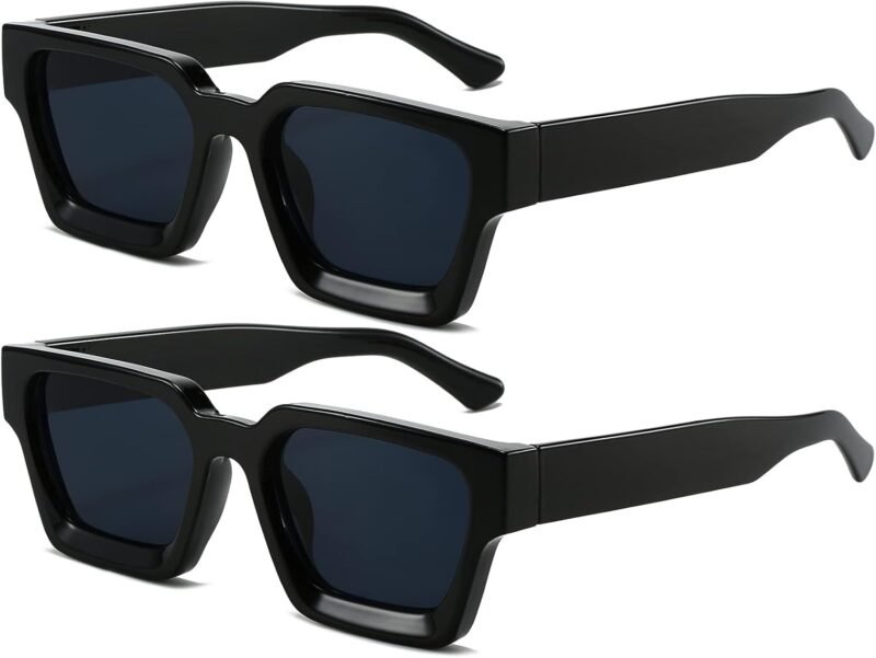 6193ii4lTIL._AC_SL1500 Carsbyvictor Sunglasses Square Sunglasses for Women Men Square Thick Frame Sun Glasses Simple Designer Style Shades