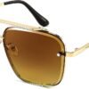 Carsbyvictor Sunglasses Sunglasses, Fashion Square Pilot Sunglasses, Vintage Metal Gradient Glasses for Men and Women, B4104