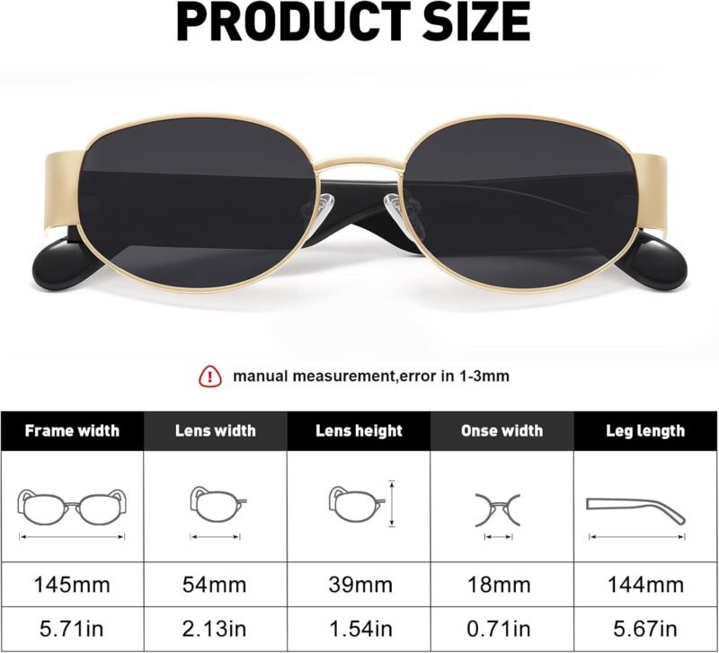 Carsbyvictor Sunglasses Oval Sunglasses for Women Men Trendy Shades Sun Glasses Plastic Frame UV400 Protection