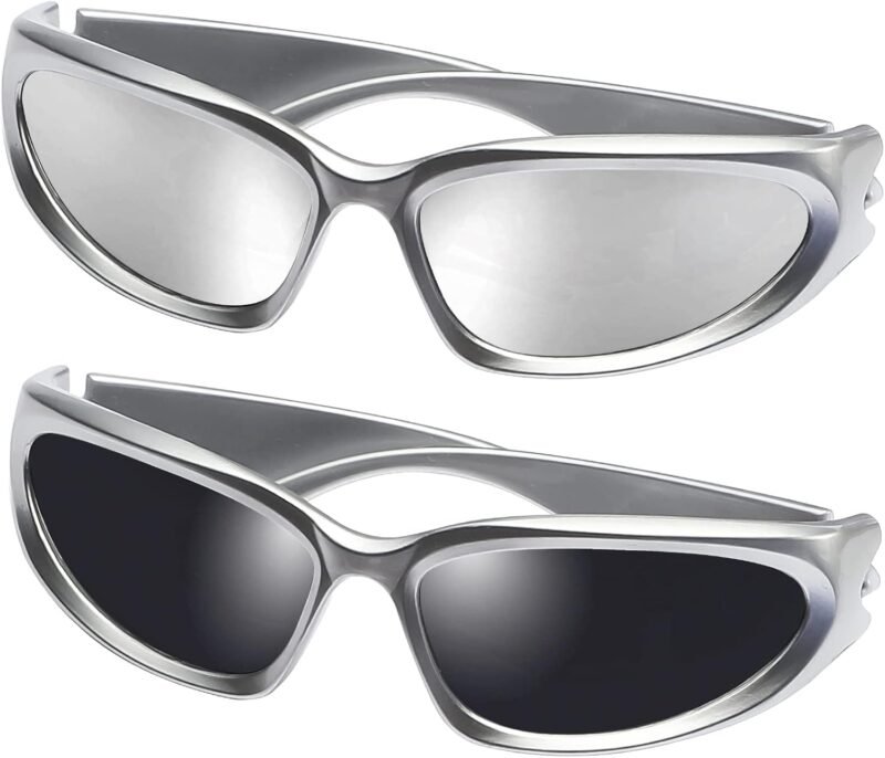 Carsbyvictor Sunglasses Wraparound Wrap Around Sports Sunglasses for Men Women Fashion Oval Thick Frame Sun Glasses Stylish Sport Wrap Shades