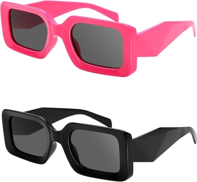 Carsbyvictor Sunglasses Square Rectangle Sunglasses for Women Men- Trendy Shades Retro Square glasses Fashion 90s Eyewear