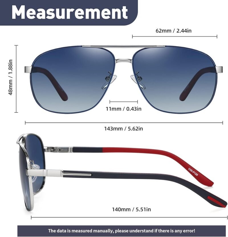 Carsbyvictor Sunglasses Polarized  Sunglasses for Men Classic Sunglasses, UV400 Protection Mirror Lens, Fashion Vintage