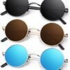 Carsbyvictor Sunglasses Round  Polarized Sunglasses Men Women,Retro Metal Hippie Shades with 100% UV Protection