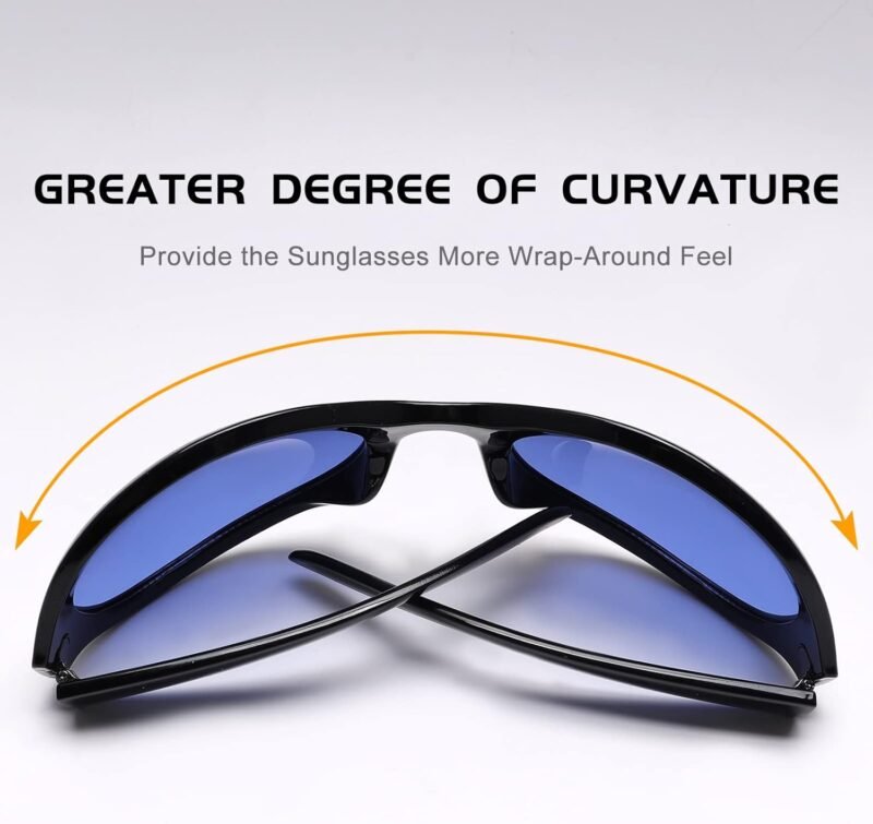 Carsbyvictor Sunglasses Oversized Oval Fashion Sunglasses for Women Men Wrap Around Classic Oval Black Sun Glasses Ladies Shades