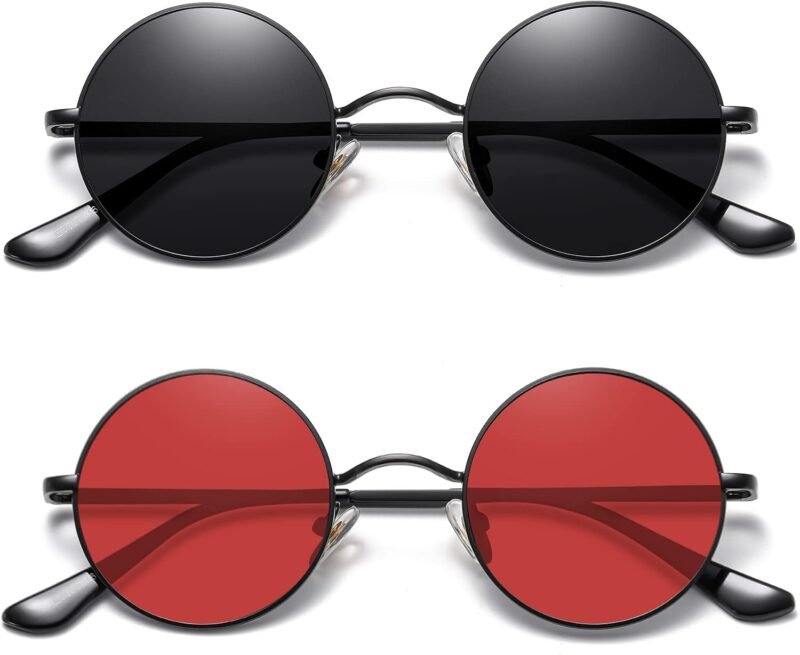 Carsbyvictor Sunglasses Round  Small Round Sunglasses Polarized for Men Women Retro Vintage Circle Hippie Sun Glasses UV400