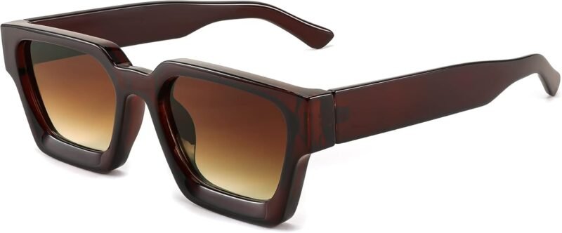 Carsbyvictor Sunglasses Square  Retro 90s Square Sunglasses for Women Men Trendy Chunky Rectangle Sunglasses UV400 Protection B2385