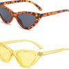 Carsbyvictor Sunglasses Cat Eye Vintage Narrow Cat Eye Sunglasses for Women Clout Goggles Plastic Frame