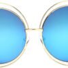 Carsbyvictor Sunglasses Round Pro Women’s Double Circle Metal Wire Frame Oversized Round Sunglasses