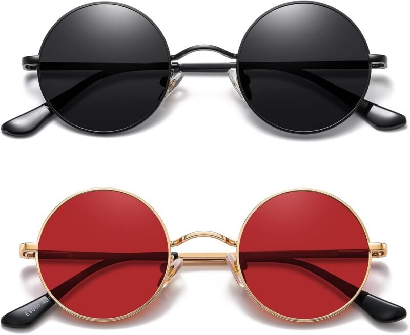 Carsbyvictor Sunglasses Round  Small Round Sunglasses Polarized for Men Women Retro Vintage Circle Hippie Sun Glasses UV400