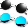 Carsbyvictor Sunglasses Round  Round Sunglasses for Women Men Polarized Circle Sun Glasses UV Blocking Gojo Satoru Cosplay (2 Pack)