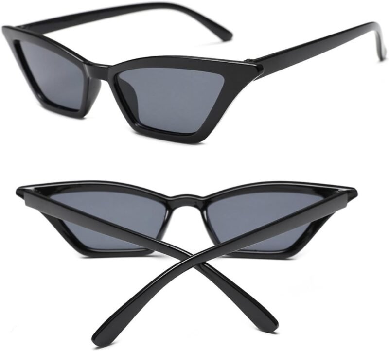 Carsbyvictor Sunglasses Cat Eye Small Cat Eye Sunglasses for Men and Women Skinny  Frame Y2K Shades Trendy Fun Fashion Glasses