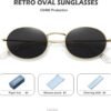 Carsbyvictor Sunglasses Small  Oval Sunglasses for Women Men Trendy Metal Sun Glasses Classic Shades FZN903