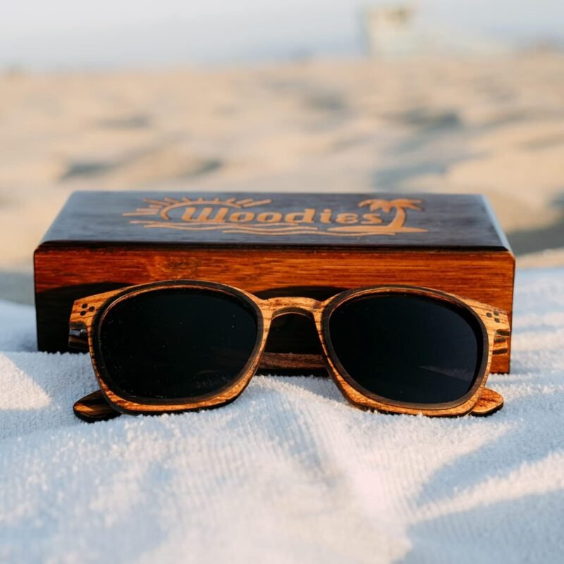 Carsbyvictor Sunglasses Wood Vintage One Bridge Pilot Polarized Black Sunglasses | FREE Display Box | 100% UVA/UVB Ray Protection