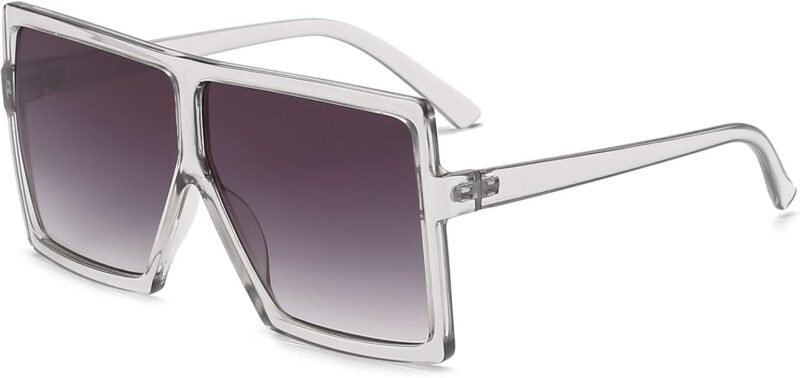 Carsbyvictor Sunglasses Square Square Oversized Sunglasses for Women Men Flat Top Fashion Shades