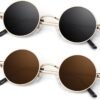 Carsbyvictor Sunglasses Round  Polarized Sunglasses Men Women,Retro Metal Hippie Shades with 100% UV Protection