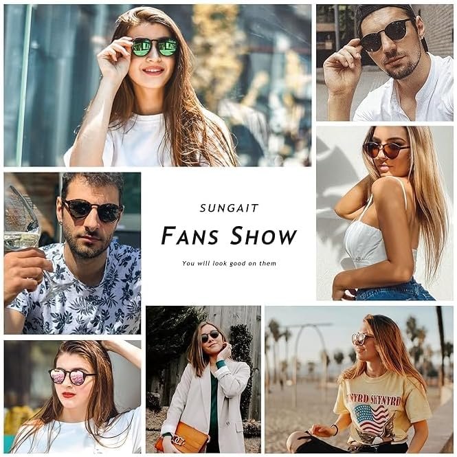 Carsbyvictor Sunglasses Round  Classic Vintage Round Polarized Sunglasses for Women Men Retro Style UV400